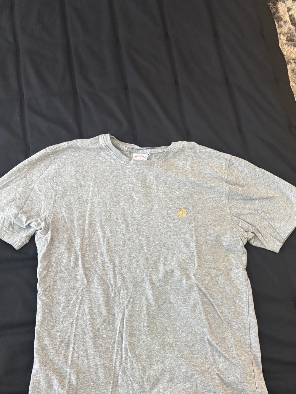 Brooks Brothers Heather Gray Short Sleeve Crewneck Tee with Chest Emblem